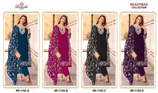 R 1165 Nx Ramsha Pakistani Readymade Suits Wholesale Market In Surat
